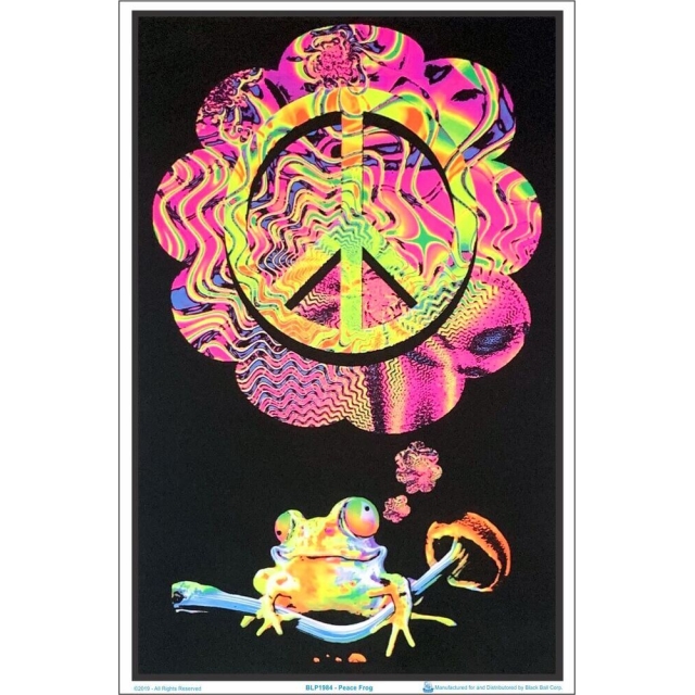 Peace Frog Black Light Poster Image