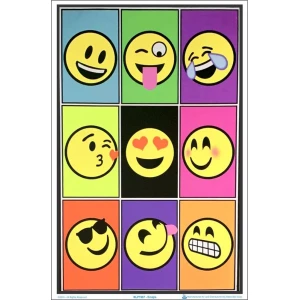 Emojis Black Light Poster Image