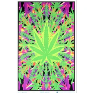 Heady Leaf Flocked Blacklight Poster - 23" x 35"