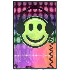 Audio Smile Flocked Blacklight Poster - 23" x 35"