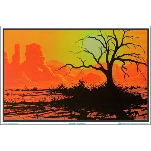 Desert Willow Flocked Blacklight Poster - 35" x 23"