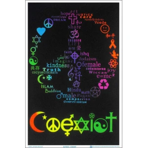 Co-Exist Flocked Blacklight Poster - 23" x 35"