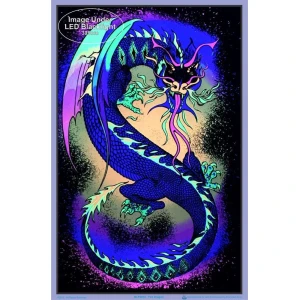 Fire Dragon Flocked Blacklight Poster - 23" x 35"
