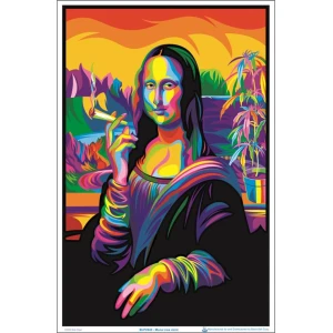 Mona Lisa Flocked Blacklight Poster - 23" x 35"