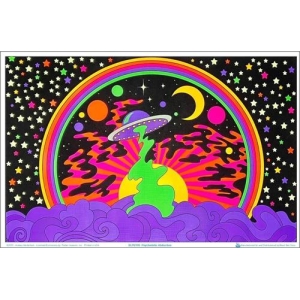 Psychedelic Abduction by Audrey Herbertson Flocked Blacklight Poster - 35" x 23"