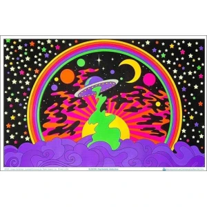 Psychedelic Abduction by Audrey Herbertson Flocked Blacklight Poster - 35" x 23"