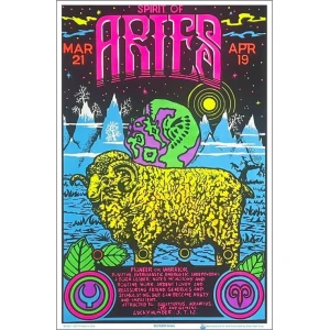 Aries Zodiac Sign Flocked Blacklight Poster 23" x 35"