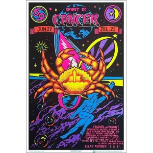 Cancer Zodiac Sign Flocked Blacklight Poster 23" x 35"