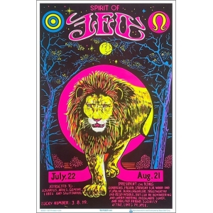 Leo Zodiac Sign Flocked Blacklight Poster 23" x 35"