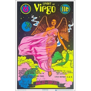 Virgo Zodiac Sign Flocked Blacklight Poster 23" x 35"
