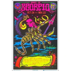 Scorpio Zodiac Sign Flocked Blacklight Poster 23" x 35"