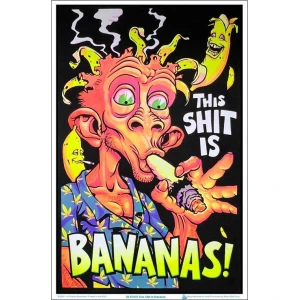 This Shit Is Bananas Flocked Blacklight Poster - 23" x 35"