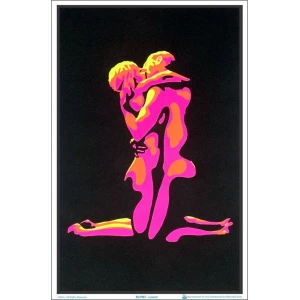 Flaming Love Black Light Poster Image