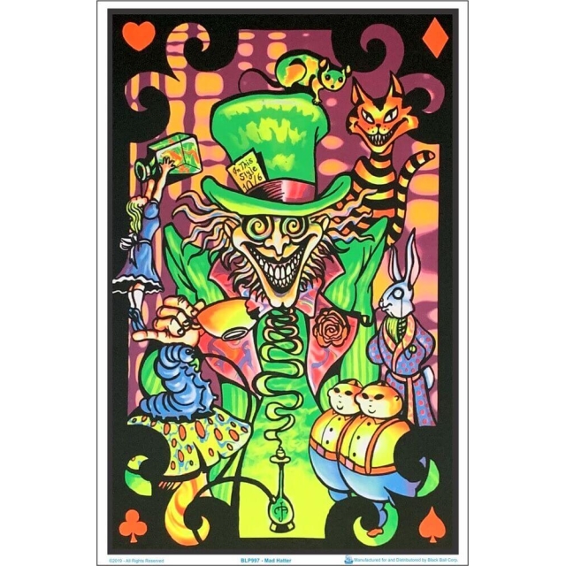 Mad Hatter Black Light Poster Image