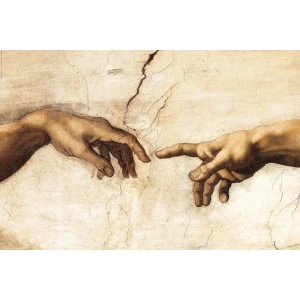 Creation Hands Michelangelo Poster - 36" x 24"