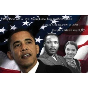 Martin Luther King, Rosa Parks & Obama Poster - 36" x 24"