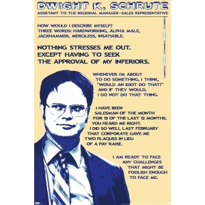 The Office - Dwight Schrute Quotes Poster - 22.375" x 34"