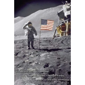 American Moon Landing Poster - 24" x 36"