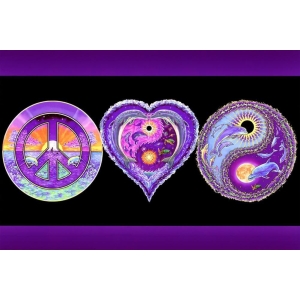 Peace, Love & Happiness - Non-Flocked Blacklight Poster - 36" x 24"