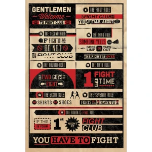 Fight Club Rules Poster - 24" x 36"