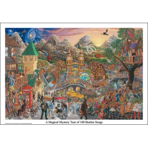 A Magical Mystery Tour of 100 Beatles Songs by Tom Masse Poster - 32" x 22"
