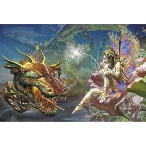 Dragon's Dream & Fairy - Poster - 36" x 24"