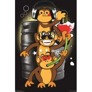 Funnel Monkeys Poster - 24" x 36"
