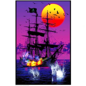 Pirate Battle - Non-flocked Blacklight Poster 24" x 36"