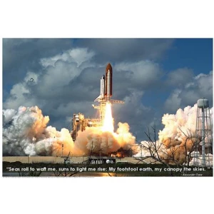 Space Shuttle Blastoff Educational Poster 36x24