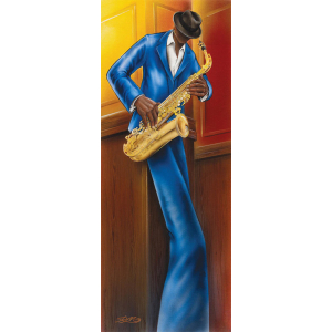 Jazz 1 Sax Slim Print Poster by Magrini - 12" x 36"