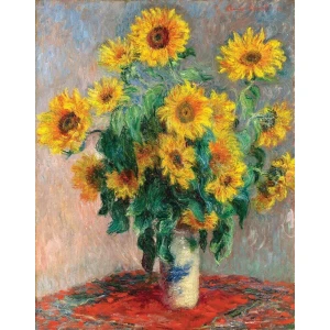 Monet Sunflowers Mini Poster - 11" x 14"