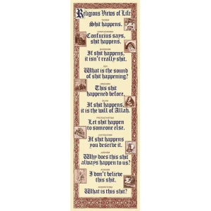 Religious Views of Life Slim Print Poster - 12" x 36"