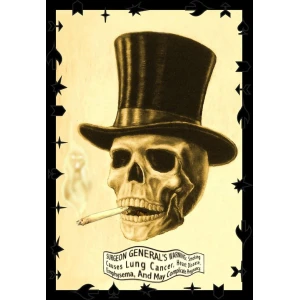 Smoking Skull Poster - 24" x 36"