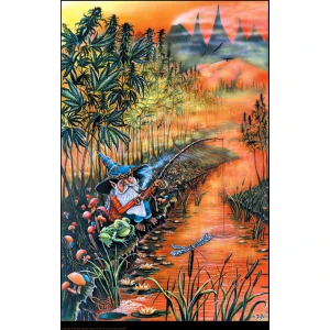 Gnome Fishin Non-Flocked Black Light Poster - Mike Dubois - 24" x 36"