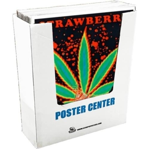 36 Piece 420 Themed Shrink Wrap Blacklight Poster Bin - Cardboard