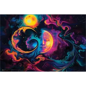 Ocean, Moon & Sun by Shawna Stewart Non Flocked Blacklight Poster - 36 x 24"