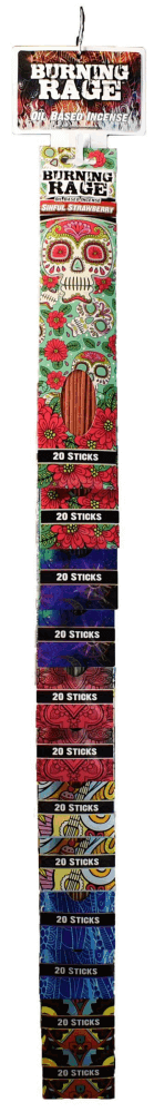 Burning Rage? Incense 12pk Clip Strip Display