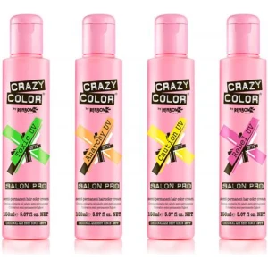 Crazy Color Salon Pro Semi Permanent UV/Blacklight Reactive Hair Color - Individual 150ml Bottle