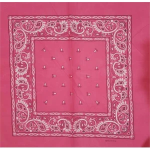 Paisley Bandana Fuscia 22" x 22" - Polyester
