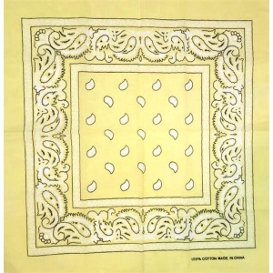 Paisley Bandana Yellow 21" x 21"