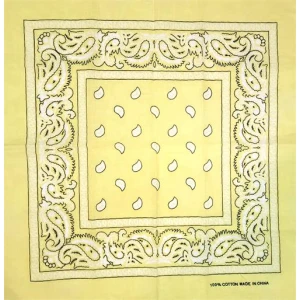 Paisley Bandana Yellow 21" x 21"