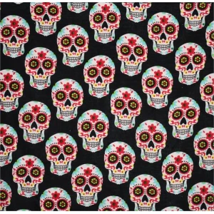 Day of the Dead Bandana 21" x 21" - Cotton