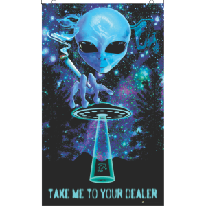 Take Me to Your Dealer Blacklight Reactive Fly Flag 3' x 5'