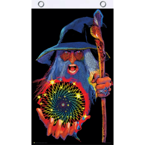 Mystic Wizard Blacklight Reactive Fly Flag 3' x 5'