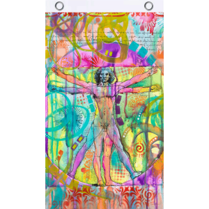 Vitruvian Man by Dean Russo Blacklight Reactive Fly Flag 3' x 5'