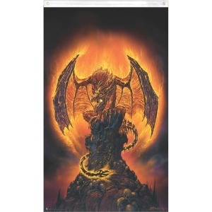 Flaming Dragon by Ed Beard Blacklight Reactive Fly Flag 3' x 5'