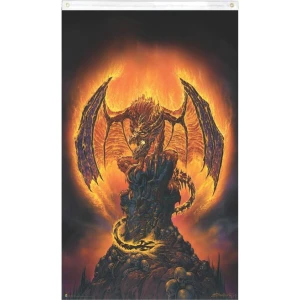 Flaming Dragon by Ed Beard Blacklight Reactive Fly Flag 3' x 5'