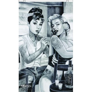 Marilyn & Audrey Tattoo by James Danger Harvey Fly Flag 3' x 5'