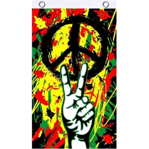 Peace Grafitti Fly Flag 3' x 5'