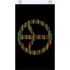 Rasta Peace Words Fly Flag 3' x 5'